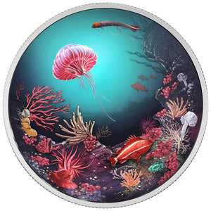 2016 2oz $30 ILLUMINATED UNDERWATER REEF FINE SILVER COIN