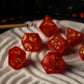 JAPANESE FROSTED RED GLASS DICE SET