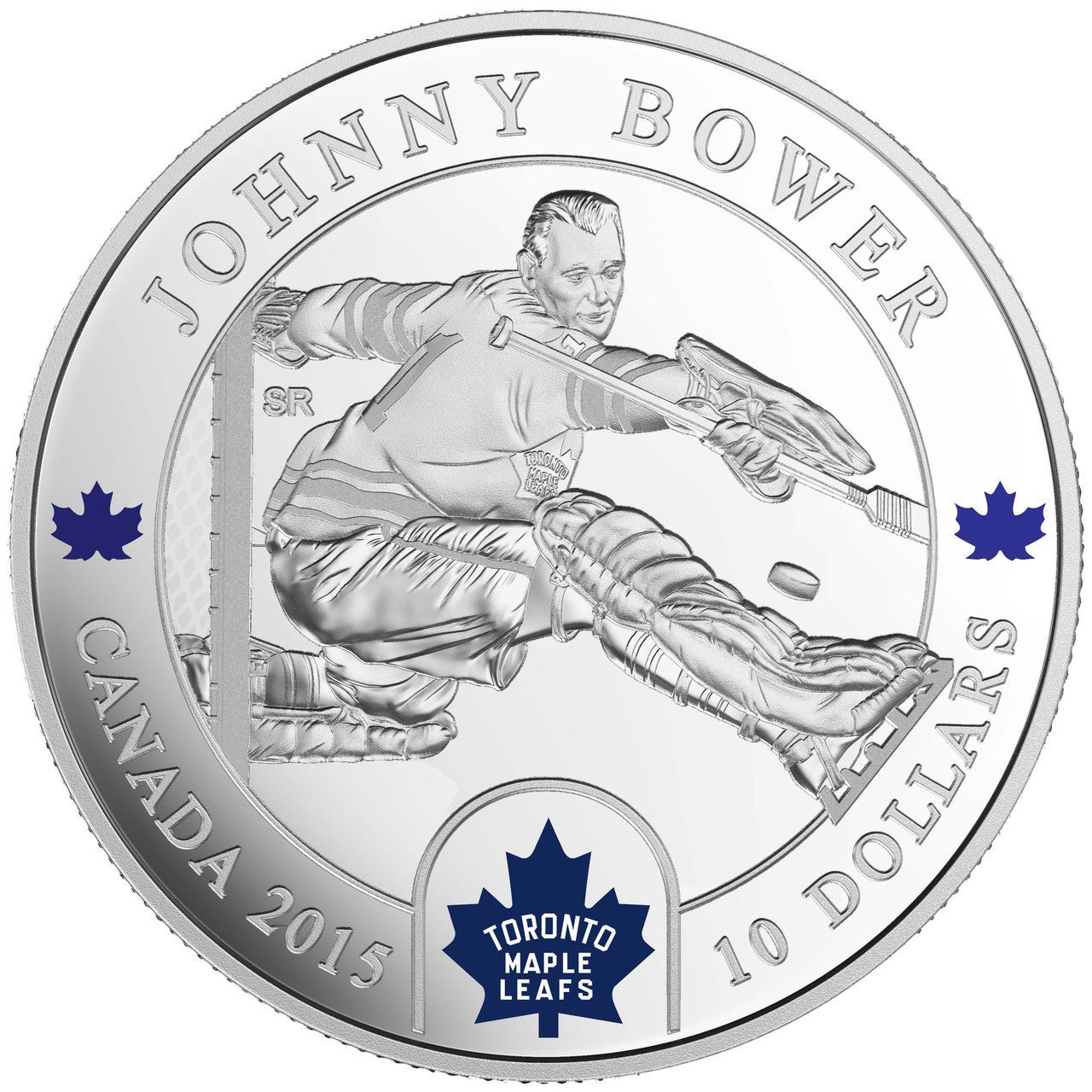 2015 1/2oz $10 ORIGINAL SIX™ GOALIES - JOHNNY BOWER FINE SILVER COIN