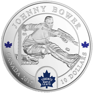 2015 1/2oz $10 ORIGINAL SIX™ GOALIES - JOHNNY BOWER FINE SILVER COIN