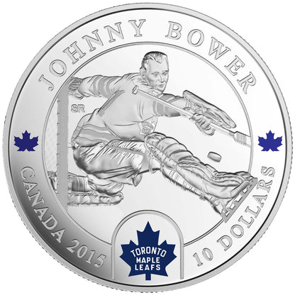 2015 1/2oz $10 ORIGINAL SIX™ GOALIES - JOHNNY BOWER FINE SILVER COIN