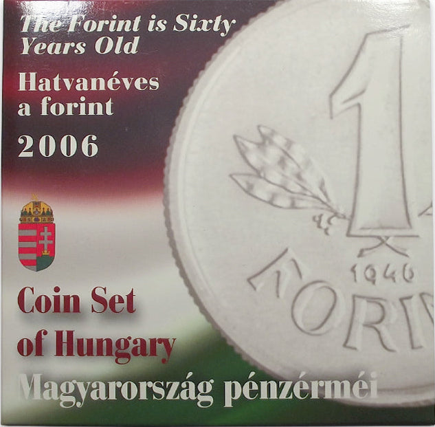 2006 HUNGARY BRILLIANT UNCIRCULATED THE FORINT IS SIXTY YEARS OLD 8-COIN SET