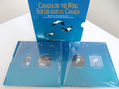 1995 50-CENT 4-COIN CANADIAN BIRD SET - PUFFIN - CRANE- GRAY JAY - PTARMIGAN