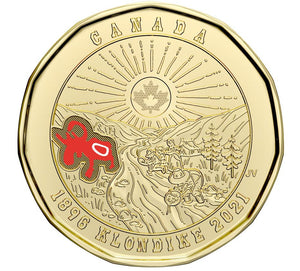 2021 COMMEMORATIVE SET OF LOONIES 125TH ANNIVERSARY OF THE KLONDIKE GOLD RUSH (COLOURED AND UNCOLOURED)