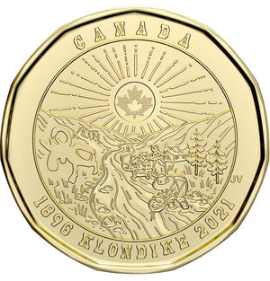 2021 COMMEMORATIVE SET OF LOONIES 125TH ANNIVERSARY OF THE KLONDIKE GOLD RUSH (COLOURED AND UNCOLOURED)