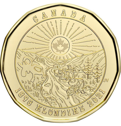2021 COMMEMORATIVE LOONIE 125TH ANNIVERSARY OF THE KLONDIKE GOLD RUSH - UNCLOLOURED