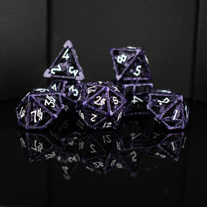 LEGENDS OF VALHALLA - PURPLE HOLLOW METAL DICE SET