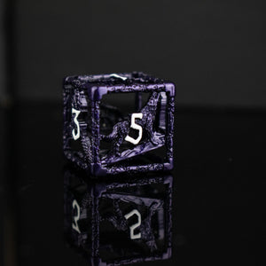 LEGENDS OF VALHALLA - PURPLE HOLLOW METAL DICE SET