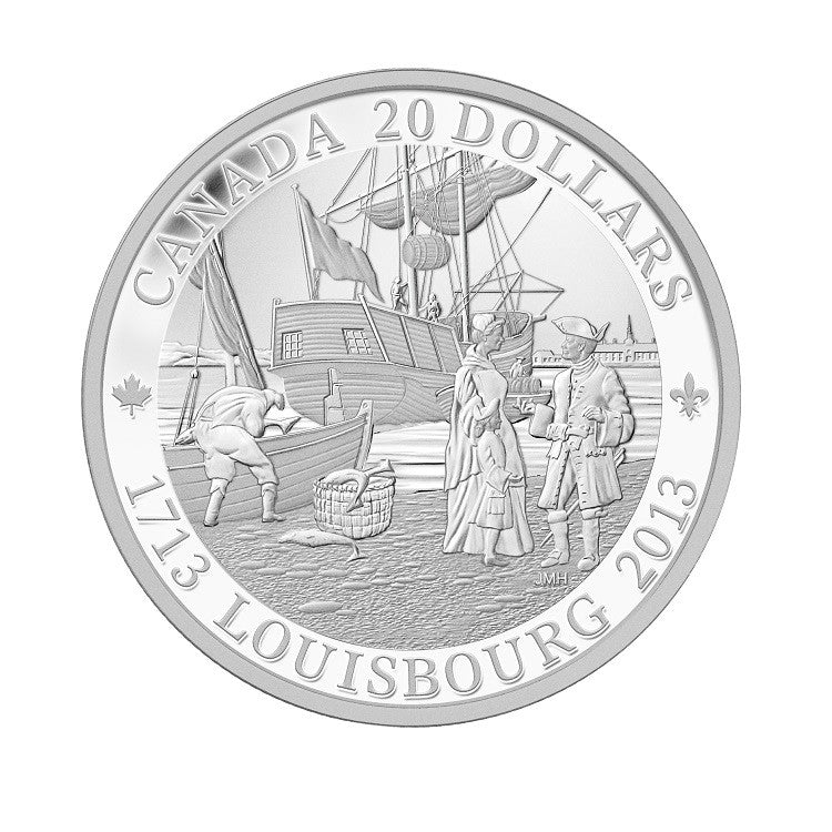 2013 1oz $20 PURE SILVER COIN: 300TH ANNIVERSARY OF LOUISBOURG