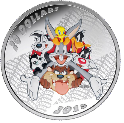 2015 1oz $20 LOONEY TUNES - MERRIE MELODIES FINE SILVER COIN