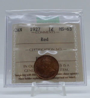1927 CANADA CIRCULATION 1-CENT MS-63 RED