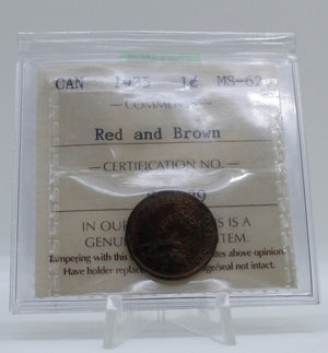 1935 CANADA CIRCULATION 1-CENT MS-62 RED AND BROWN