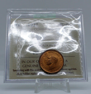 1937 CANADA CIRCULATION 1-CENT MS-65 RED
