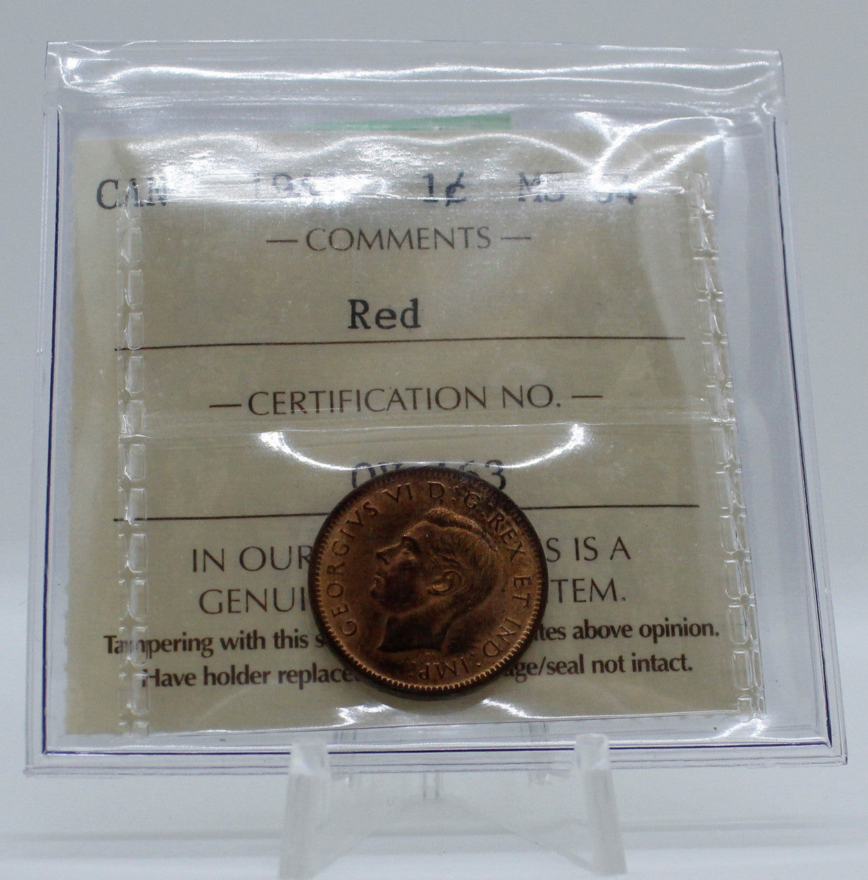 1941 CANADA CIRCULATION 1-CENT MS-64 RED