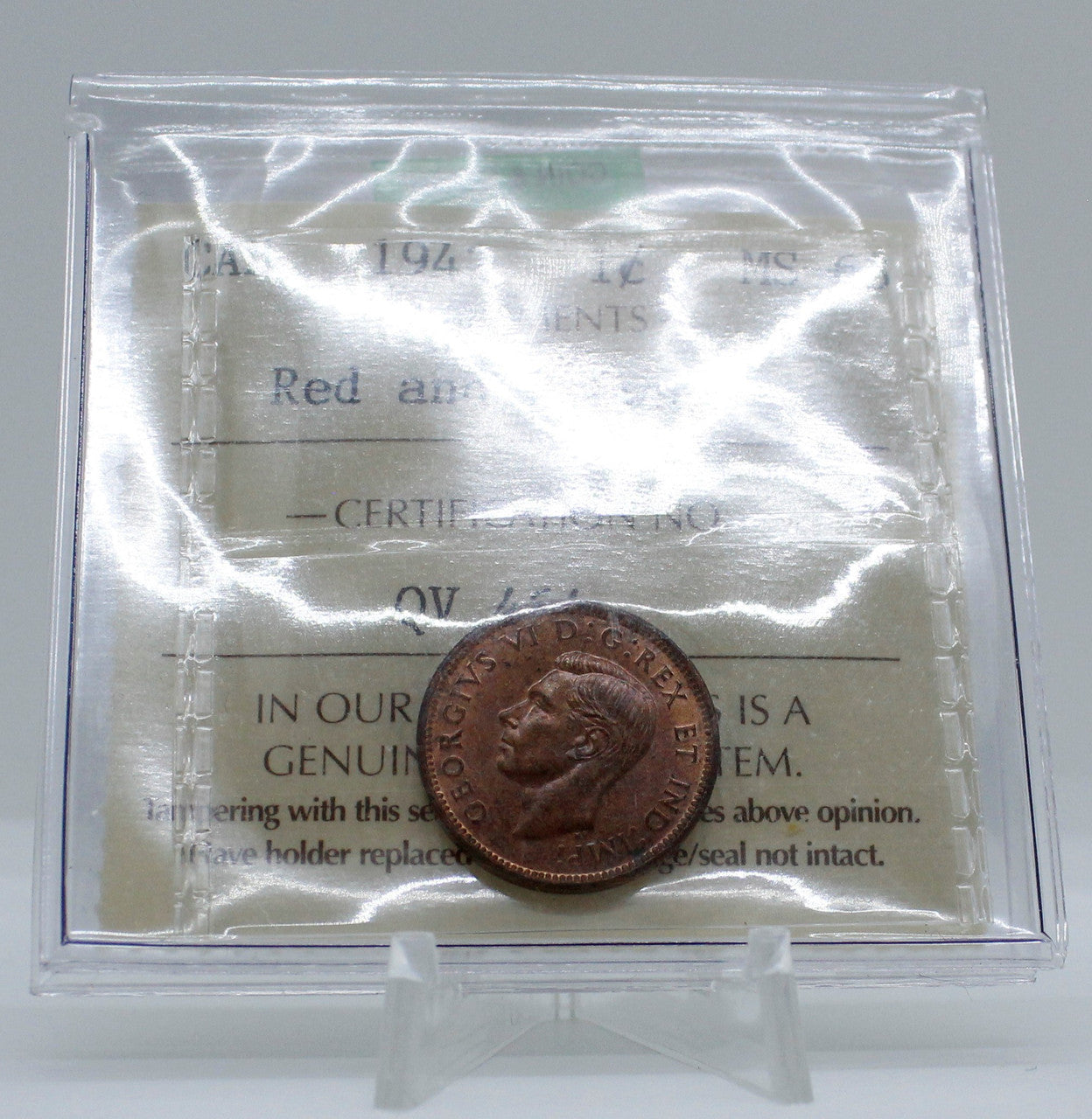 1942 CANADA CIRCULATION 1-CENT MS-63 RED AND BROWN