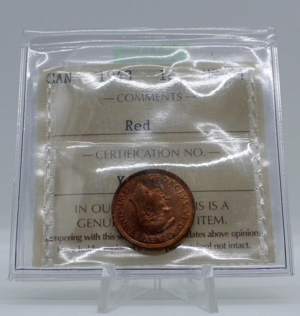 1943 CANADA CIRCULATION 1-CENT MS-64 RED (2)