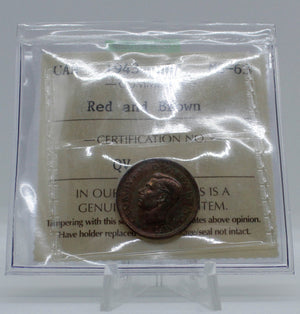 1943 CANADA CIRCULATION 1-CENT MS-63 RED AND BROWN