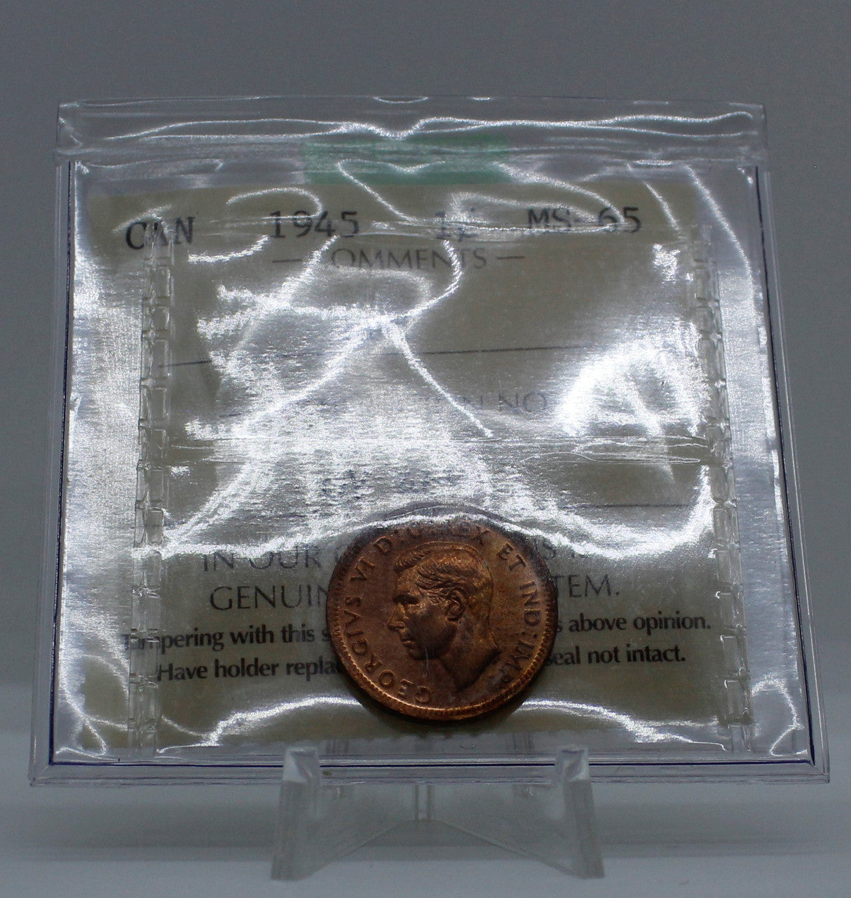 1945 CANADA CIRCULATION 1-CENT MS-65 RED