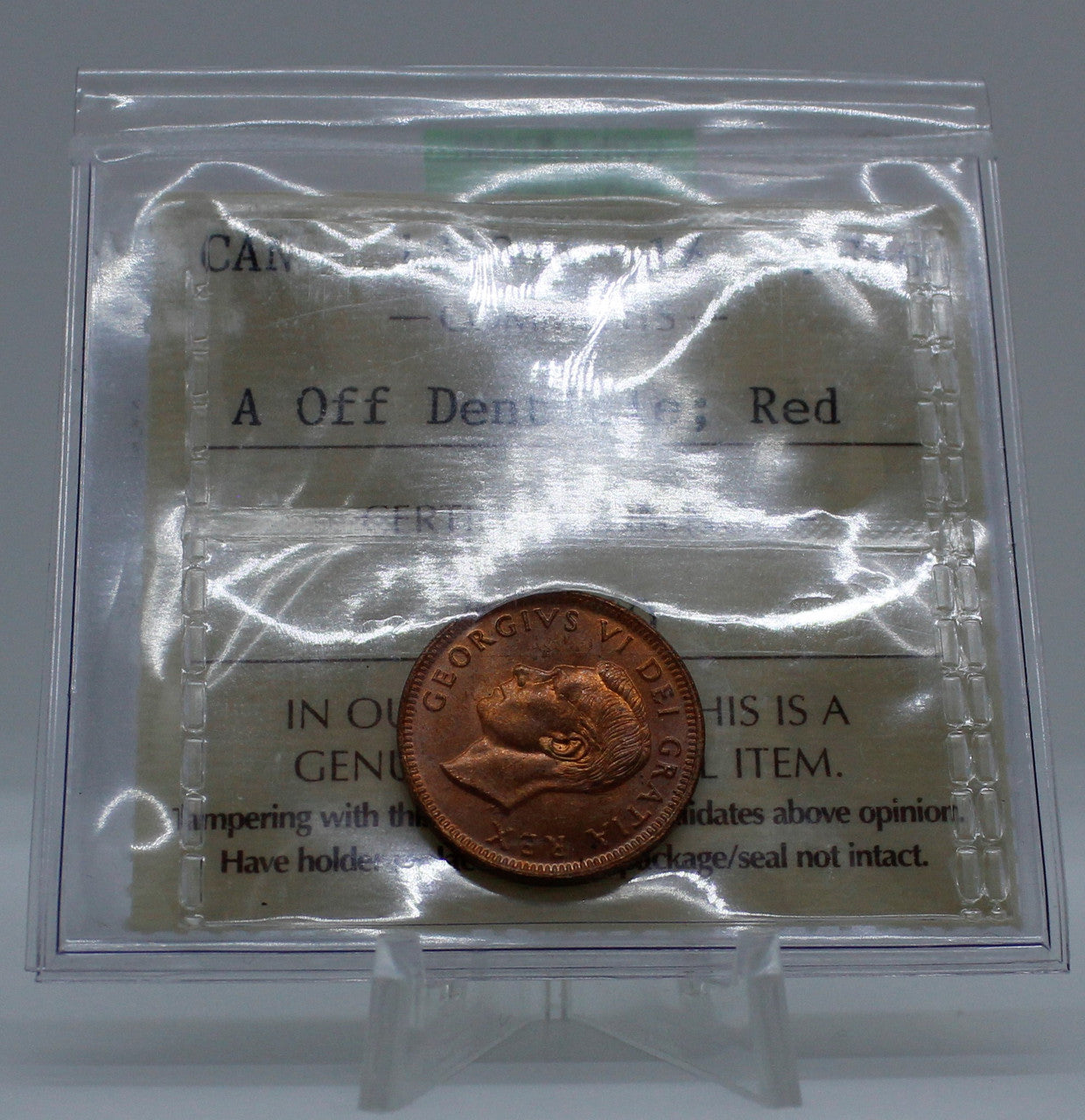 1948 CANADA CIRCULATION 1-CENT MS-64 A OFF DENTICLE; RED