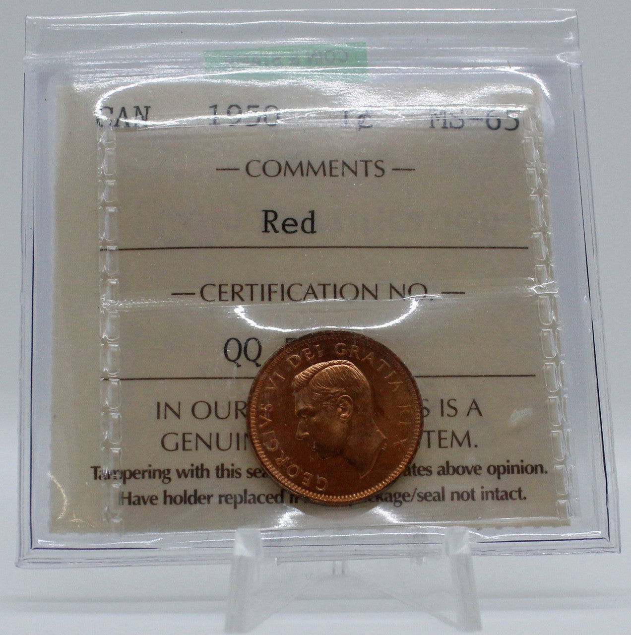 1950 CANADA CIRCULATION 1-CENT MS-65 RED