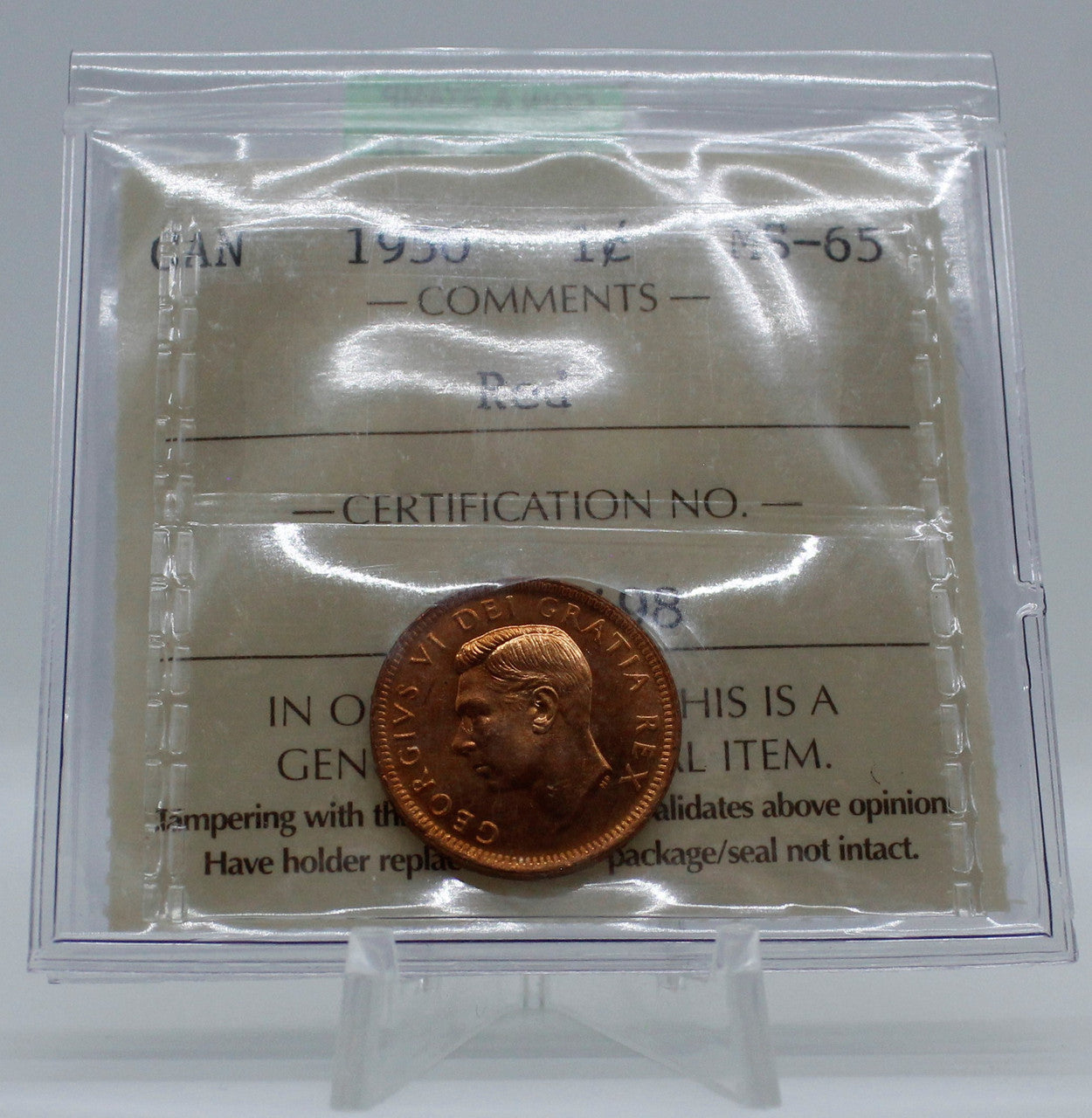 1950 CIRCULATION CANADIAN 1-CENT MS-65 RED (2)