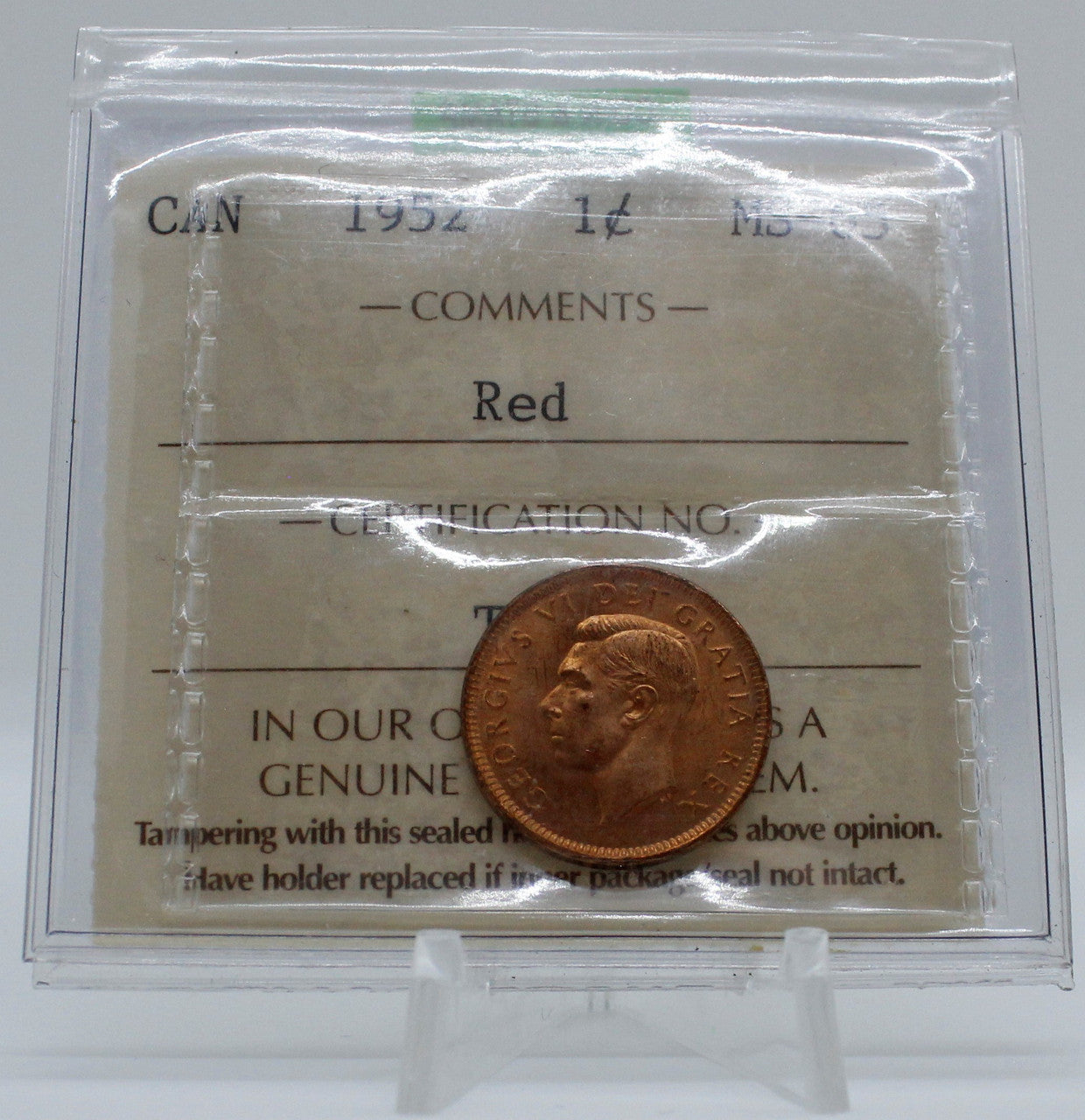 1952 CANADA CIRCULATION 1-CENT MS-65 RED