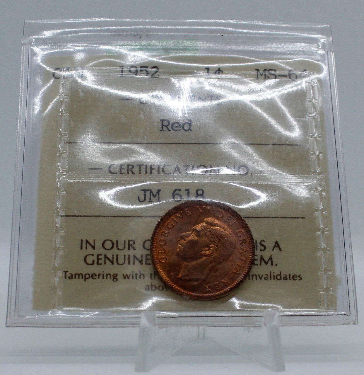 1952 CANADA CIRCULATION 1-CENT MS-64 RED
