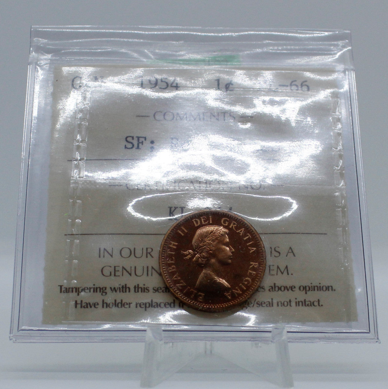 1954 CANADA CIRCULATION 1-CENT PL-66 SF; RED; CAMEO