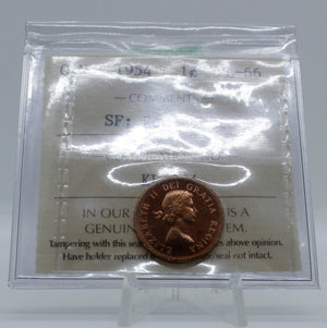 1954 CANADA CIRCULATION 1-CENT PL-66 SF; RED; CAMEO