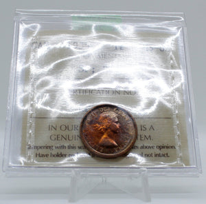 1955 CANADA CIRCULATION 1-CENT MS-63 SF; RED