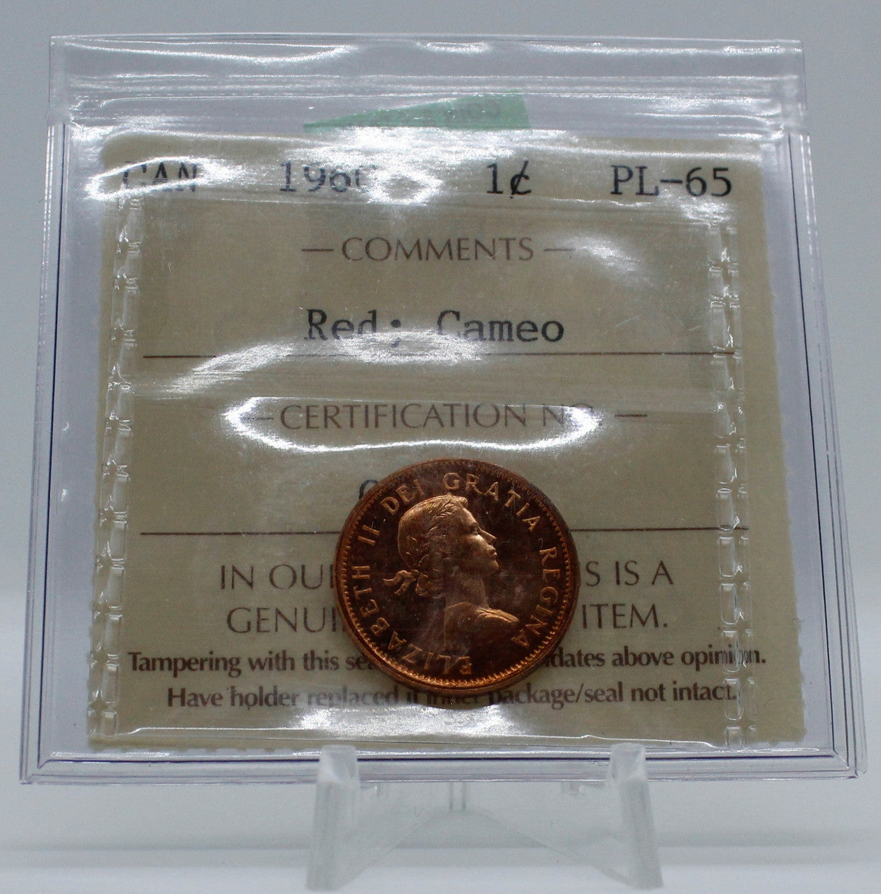 1960 CANADA CIRCULATION 1-CENT PL-65 RED; CAMEO