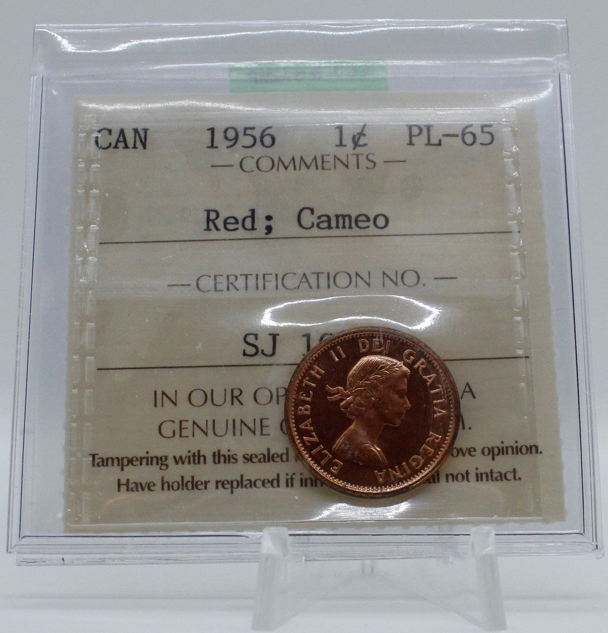 1956 CANADA CIRCULATION 1-CENT PL-65 RED; CAMEO