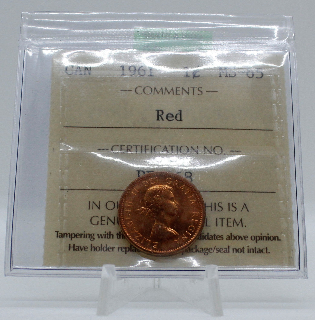 1961 CANADA CIRCULATION 1-CENT MS-65 RED