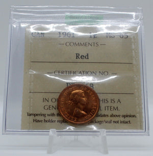 1961 CANADA CIRCULATION 1-CENT MS-65 RED