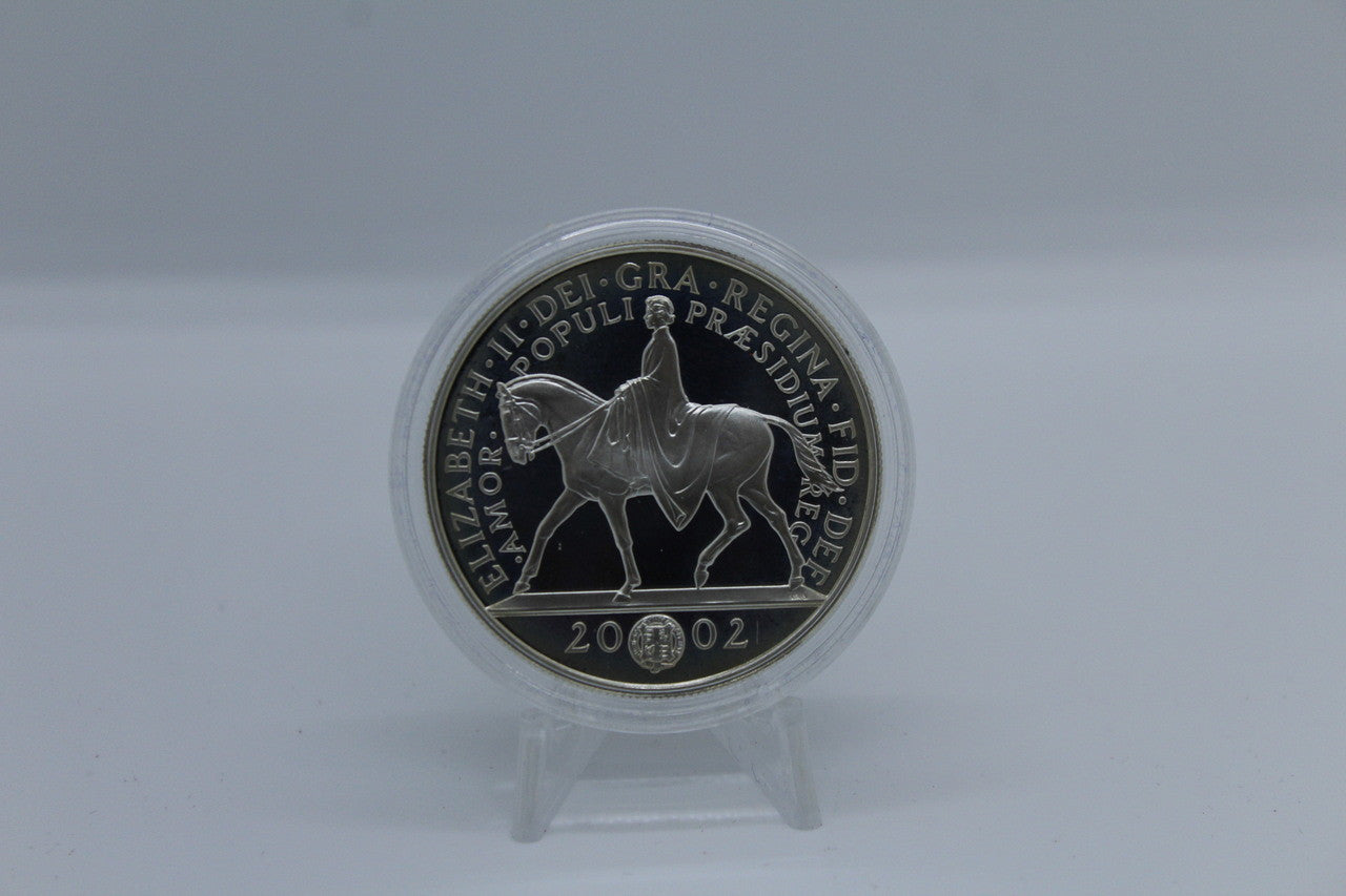 2002 UK COIN - CROWN SILVER PROOF GOLDEN JUBILEE