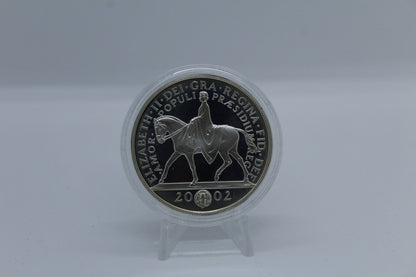 2002 UK COIN - CROWN SILVER PROOF GOLDEN JUBILEE