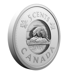 2025 5-CENT MULTILAYERED BEAVER FINE SILVER COIN