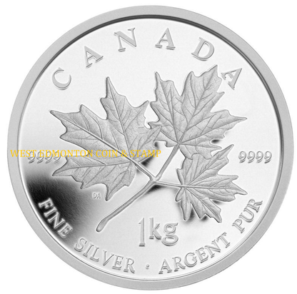 E-TRANSFER ONLY - 2011 $250 KILO SILVER COIN - MAPLE LEAF FOREVER