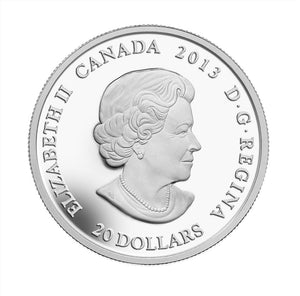 2013 1oz $20 - MAPLE LEAF IMPRESSION - FINE SILVER COIN