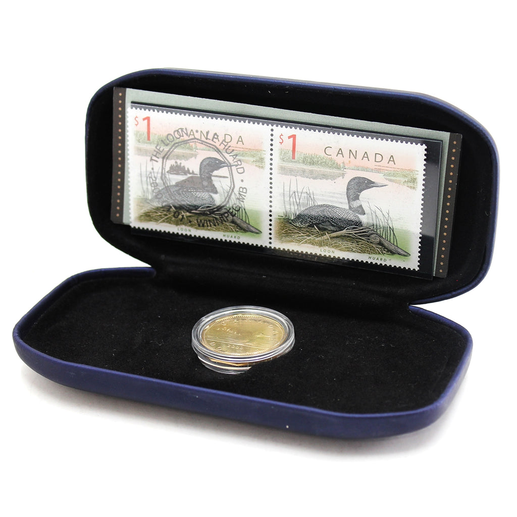2000 $1 CANADIAN "THE LOON" STAMP AND COIN COMMEMORATIVE COLLECTION