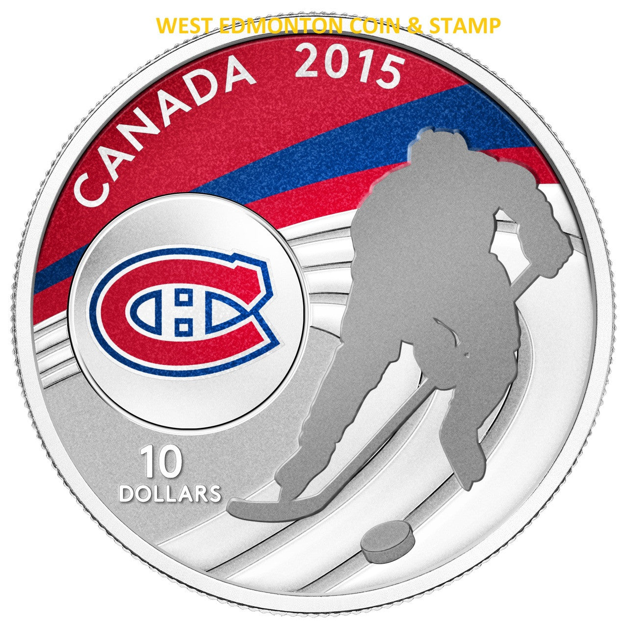 2015 1/2oz $10 MONTREAL CANADIENS TM FINE SILVER COIN