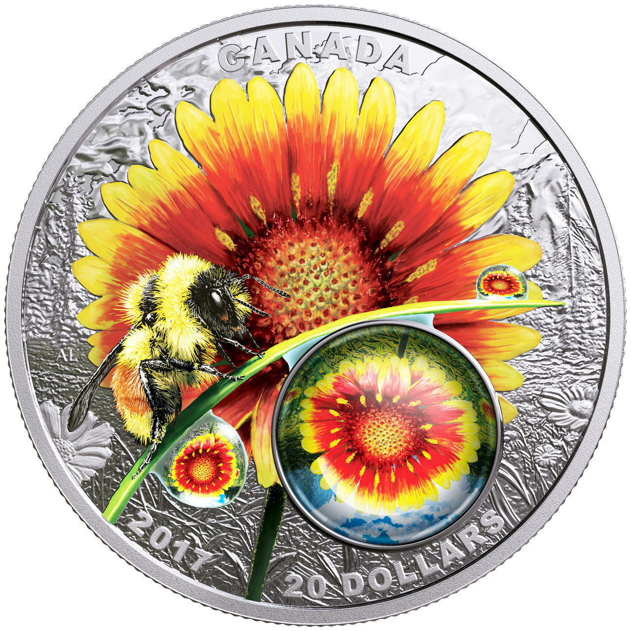 2017 1oz $20 MOTHER NATURE'S MAGNIFICATION: BEAUTY UNDER THE SUN FINE SILVER COIN