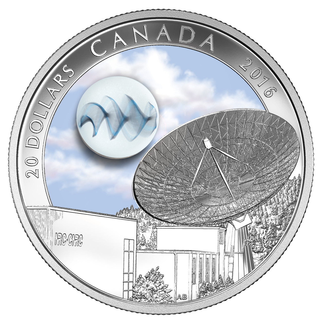 2016 1oz $20 THE UNIVERSE: GLOW-IN-THE-DARK GLASS WITH SILVER FUME FINE SILVER COIN