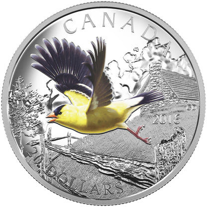 2016 1oz $20 THE MIGRATORY BIRDS CONVENTION: 100 YEARS OF PROTECTION THE AMERICAN GOLDFINCH FINE SILVER COIN