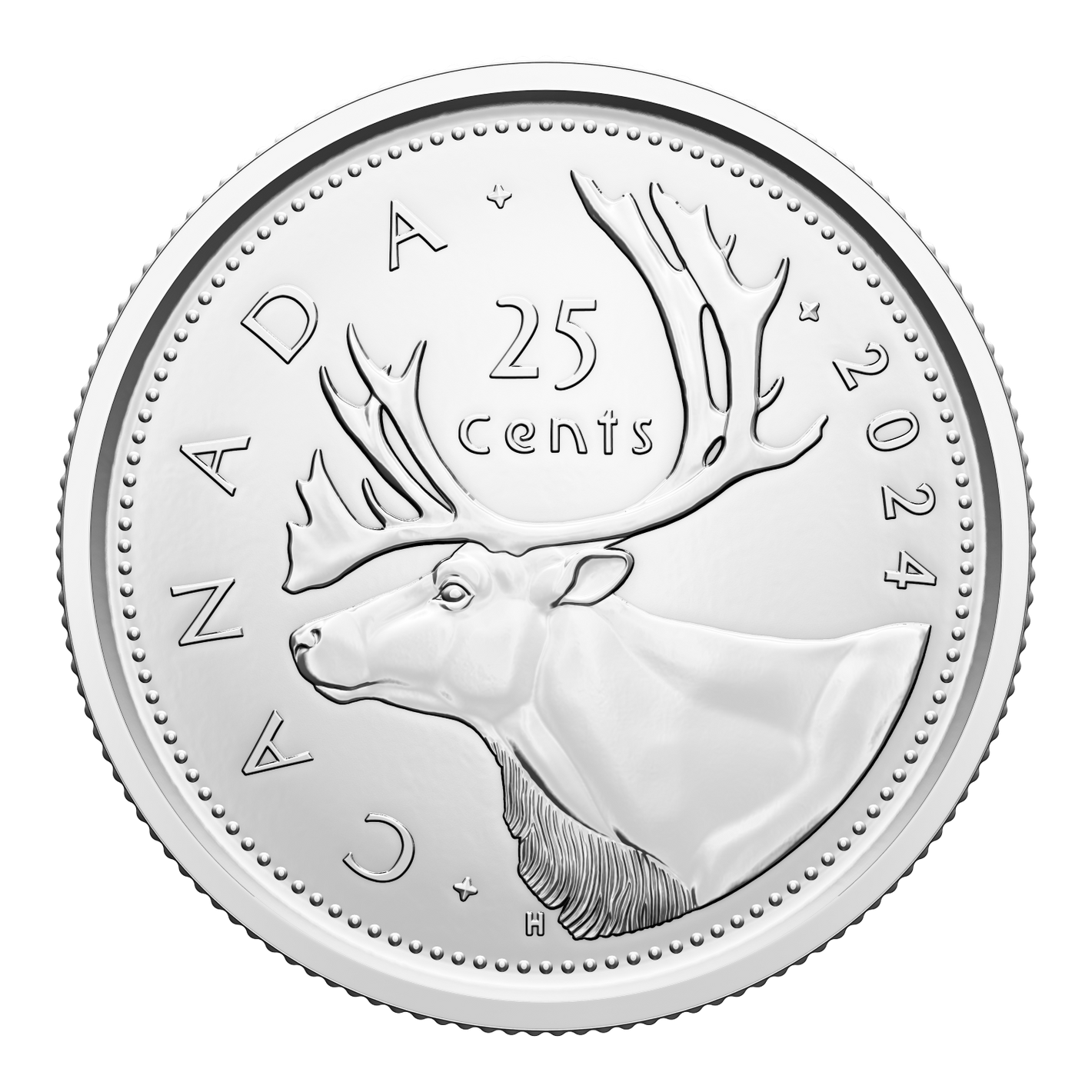 2024 25-CENT CARIBOU ORIGINAL ROLL