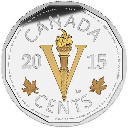 2015 5-CENT FINE SILVER COIN LEGACY OF THE CANADIAN NICKEL: THE VICTORY COIN