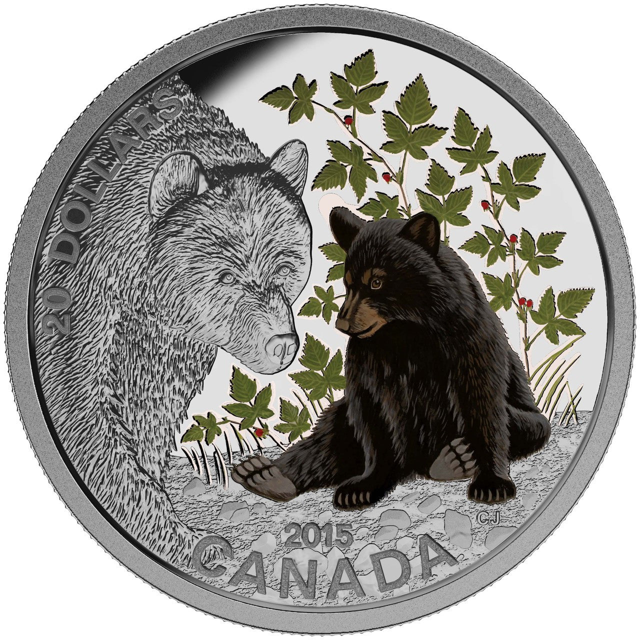 SALE - 2015 1oz $20 BABY ANIMALS: BLACK BEAR FINE SILVER COIN