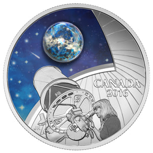 2016 1oz $20 THE UNIVERSE GLOW-IN-THE-DARK GLASS WITH OPAL FINE SILVER COIN