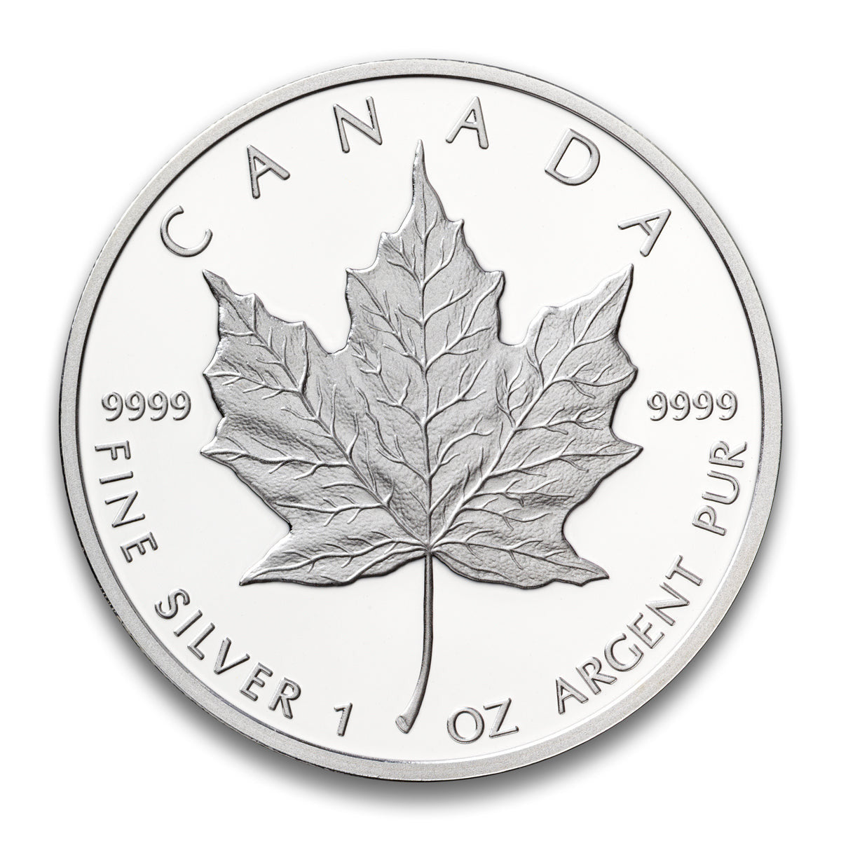 1989 1oz $5 COMMEMORATIVE MAPLE LEAF ISSUE FINE SILVER COIN