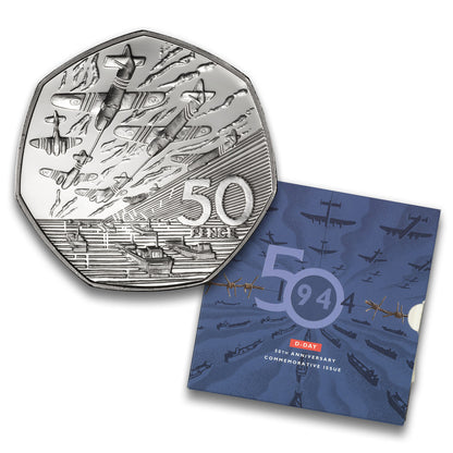 1944 50-PENCE D-DAY 50TH ANNIVERSARY COMMEMORATIVE ISSUE (UK)